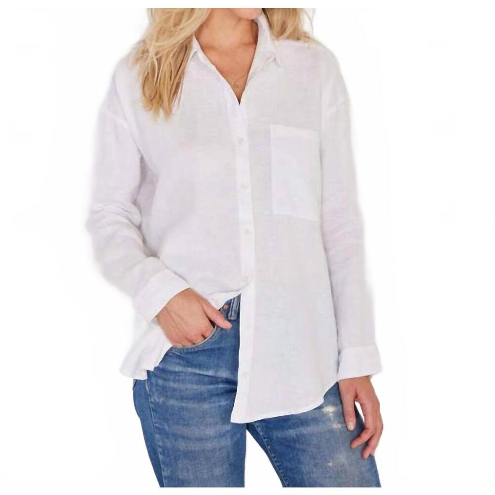 NEW NOT MONDAY bella boyfriend shirt in white - Picture 2 of 2